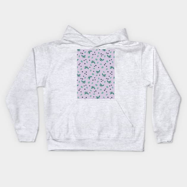 Blueberry pattern Kids Hoodie by DanielK